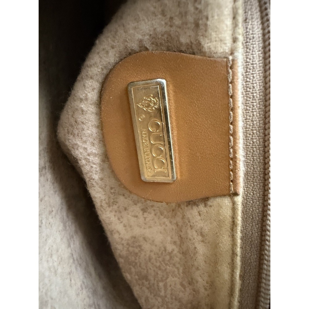 GUCCI Micro GG Supreme Shoulder Bag PVC Beige Gold 007 87 0018 Auth ki4930 - Picture 4 of 16